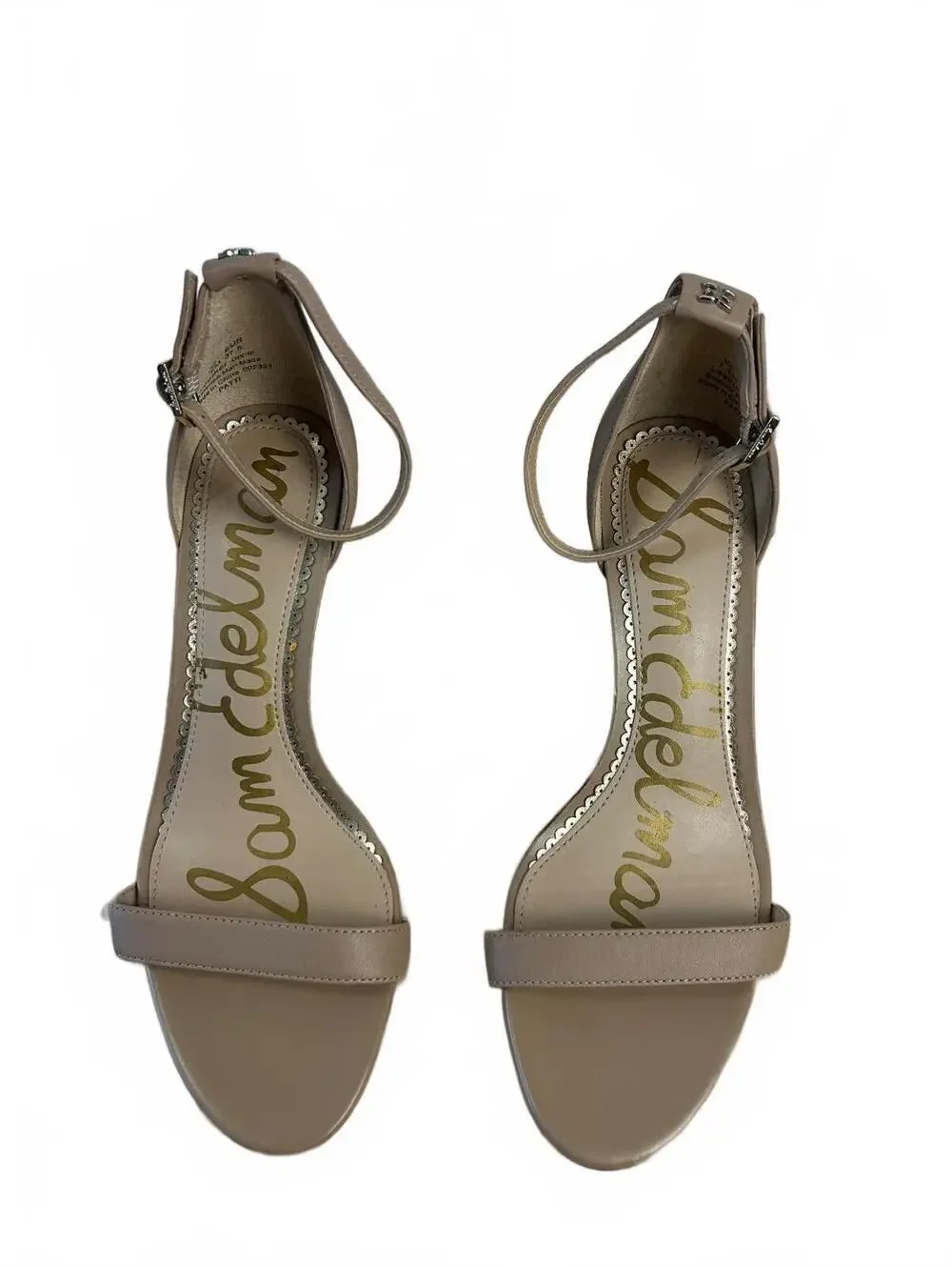 Sam Edelman Beige Leather Ankle Strap Sandals Size 7.5 US / 37.5 EUR